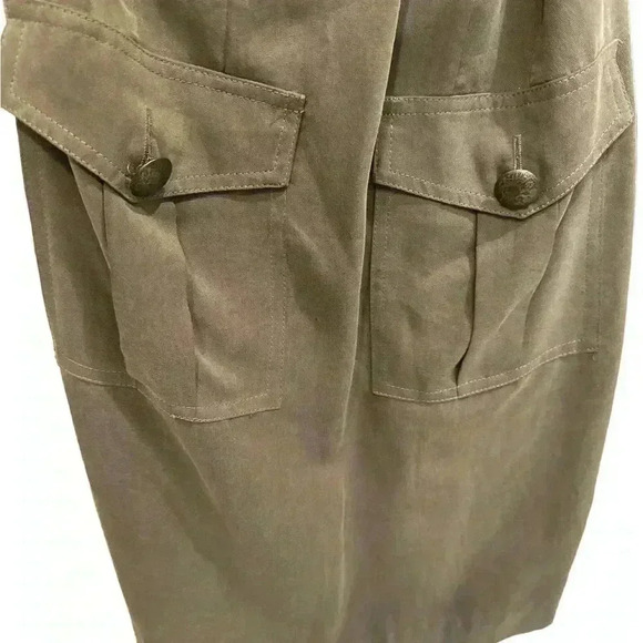 Trina Turk Olive Military Belted Dress, Size 0, Pre-Owned - Picture 6 of 11
